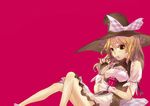  bad_id bad_pixiv_id blonde_hair fingerless_gloves food gloves hat keyyan kirisame_marisa long_hair pocky solo touhou witch_hat yellow_eyes 