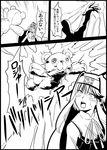  bridget_(guilty_gear) button_eyes comic constricted_pupils greyscale guilty_gear habit highres makumushi male_focus mars_symbol monochrome open_mouth outstretched_hand ribbon roger stuffed_animal stuffed_toy teddy_bear translation_request 