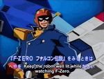  1boy animated animated_gif captain_falcon f-zero helmet looking_at_viewer lowres manly mask nintendo outstretched_arm public_service_announcement solo subtitled 