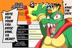  bloodshot_eyes cape clothing crown donkey_kong_(series) english_text king_k_rool kremling looking_at_viewer male nintendo solo super_smash_bros text unknown_artist video_games 