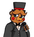  animatronic bear five_nights_at_freddy&#039;s five_nights_at_freddy&#039;s_2 hat inkyfrog machine mammal mechanical microphone robot suit top_hat toy_freddy_(fnaf) 