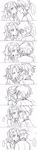  1girl ahoge blush comic greyscale hand_on_another's_face hiiragi_yuzu hug kiss konma_(cnnbly89) long_image monochrome sakaki_yuuya short_twintails silent_comic sweatdrop tall_image twintails yuu-gi-ou yuu-gi-ou_arc-v 