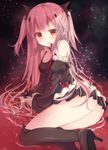  bad_id bad_pixiv_id bare_shoulders bat blonde_hair boots detached_sleeves dress fang krul_tepes long_hair mashiro_shimaro owari_no_seraph pointy_ears red_eyes smile solo thigh_boots thighhighs two_side_up 