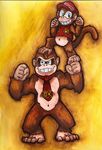  ape brown_fur diddy_kong donkey_kong donkey_kong_(series) duo fur male mammal monkey navel necktie nintendo primate smile thenextgenhero video_games 