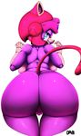  anthro big_butt breasts butt female helmet huge_butt looking_at_viewer open_mouth polly_esther presenting pussy samurai_pizza_cats solo vhsdaii wide_hips 