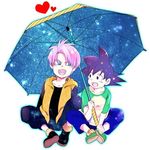  2boys dragon_ball dragonball_z male_focus multiple_boys son_goten trunks_(dragon_ball) 