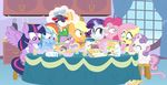  2015 applejack_(mlp) cereal cutie_mark dm29 dragon eating equine female fluttershy_(mlp) friendship_is_magic group hair helmet horn horse letter male mammal multicolored_hair my_little_pony pegasus pinkie_pie_(mlp) pony rainbow_hair rarity_(mlp) spike_(mlp) straw sweetie_belle_(mlp) ticket twilight_sparkle_(mlp) twitching unicorn winged_unicorn wings 