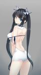  aqua_eyes arm_ribbon ass backless_dress backless_outfit bad_id bad_pixiv_id bare_shoulders black_hair blue_eyes blue_ribbon bow breasts cleavage cleavage_cutout cowboy_shot dress dungeon_ni_deai_wo_motomeru_no_wa_machigatteiru_darou_ka from_behind gloves gradient gradient_background hair_ornament hair_ribbon hand_on_own_elbow hestia_(danmachi) highres large_breasts long_hair looking_at_viewer looking_back midriff npt_(akzkfhsk0503) panties pantyshot pantyshot_(standing) rei_no_himo ribbon short_dress sleeveless sleeveless_dress solo standing twintails underwear very_long_hair white_dress white_gloves white_panties 