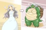  !? ?! blush female hair human izumiyou mammal reptile scalie tranformation transformation turtle white_hair yellow_eyes 