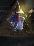  androgynous black_mage black_mage_(fft) dated faceless final_fantasy final_fantasy_tactics full_body hat highres solo staff vafar7 wizard_hat yellow_eyes 