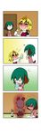  &gt;_&lt; /\/\/\ 0_0 3girls 4koma :d =_= @_@ absurdres alcohol animal_ears aura blonde_hair blush bottle capelet chibi closed_eyes comic cup dress drinking_glass drunk flying_sweatdrops full-face_blush gradient gradient_background green_hair grey_dress hair_ornament heavy_breathing highres kasodani_kyouko long_sleeves mouse_ears mouse_tail multicolored_hair multiple_girls nazrin o_o open_mouth rakugaki-biyori sake shirt sigh silent_comic size_difference skirt smile streaked_hair sweat tail tongue tongue_out toramaru_shou touhou trembling wide_sleeves wine_bottle xd 