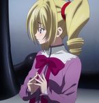  1girl blonde_hair blue_eyes blush high_school_dxd long_hair ravel_phenex solo standing stitched twintails 