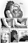  biceps big_muscles canine catalyst comic dog feline kissing lion male male/male mammal muscles pecs ryuu_majin tongue 