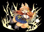  anthro big_breasts blush breasts canine chubby cleavage clothed clothing female fox hair invalid_tag kemono legwear long_hair looking_at_viewer mammal microphone shinobe skimpy stockings 