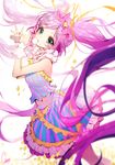  artist_name bad_id bad_pixiv_id blurry bow depth_of_field flower frilled_skirt frills from_side green_eyes hair_bow hair_ribbon long_hair looking_at_viewer manaka_lala microphone pretty_(series) pripara purple_hair ribbon skirt sleeveless solo striped sukja twintails vertical_stripes very_long_hair white_background wrist_cuffs 