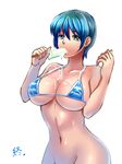 1girl 9tt6 bikini blue_hair bottomless breasts fire_emblem genderswap large_breasts marth marth_(fire_emblem) popsicle sexually_suggestive swimsuit 