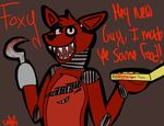  animatronic blood canine eye_patch eyewear five_nights_at_freddy&#039;s food fox foxy_(fnaf) hook machine male mammal mechanical pizza robot wrathie_elric 