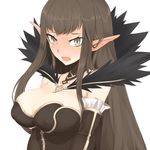  black_hair blush breasts dh_ead ear_blush fate/apocrypha fate_(series) highres large_breasts long_hair nose_blush pointy_ears semiramis_(fate) solo 