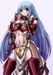  1girl blue_hair breasts cleavage duel_monster elbow_gloves emudoru facial_mark gloves large_breasts long_hair navel shadow_tamer very_long_hair weapon whip yu-gi-oh! yuu-gi-ou_duel_monsters 