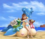  absurd_res after_sex beach big_breasts blush breasts clothing cum cum_covered cum_everywhere excessive_cum female gastrodon group hi_res human lapras mammal messy nintendo ole outside pok&eacute;mon seaside swimsuit video_games 