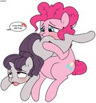  2015 blue_eyes blush chubby cutie_mark duo earth_pony english_text equine female female/female feral friendship_is_magic hair horn horse mammal my_little_pony open_mouth oral pink_hair pinkie_pie_(mlp) plain_background pony sugar_belle_(mlp) text unicorn zoarity 