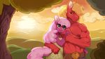  abs absurd_res anthro anthrofied big_macintosh_(mlp) cheerilee_(mlp) duo earth_pony equine female friendship_is_magic hi_res horse male male/female mammal muscles my_little_pony pony pwny sunset 