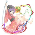  bad_id bad_pixiv_id barefoot bowl ellipsis_(mitei) hat highres holding_needle japanese_clothes kimono long_sleeves minigirl miracle_mallet needle open_mouth purple_eyes purple_hair sash smile solo sukuna_shinmyoumaru touhou wide_sleeves 