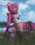  &lt;3 2018 animal_genitalia animal_penis anthro bear black_nose breasts butt canine canine_penis claws clothed clothing cloud collar costume cuddle_team_leader detailed_background digital_drawing_(artwork) digital_media_(artwork) duo erection female female_focus fortnite fur grass hi_res knot lake male male/female mammal muscular open_mouth outside penetration penis pink_fur pussy sex sky smile solo_focus tall_lizzard_(artist) tongue tongue_out vaginal vaginal_penetration video_games water were werewolf wolf 