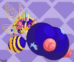  2015 9-puzzle arthropod bee big_breasts breast_grab breasts huge_breasts hyper hyper_breasts insect kirby_(series) nintendo nipples purple_skin queen_sectonia video_games wings 