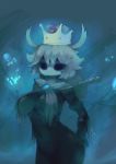  1girl breasts crossover crown drawfag female hollow_knight mario_(series) monster_girl nintendo solo super_crown weapon 