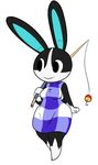  aintsmart animal_crossing black_eyes breasts clothed clothing dotty_(animal_crossing) female lagomorph mammal nintendo plain_background rabbit solo standing video_games white_background 