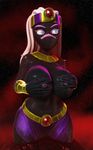  abstract_background alien big_breasts black_skin blue_eyes breasts duck_dodgers erect_nipples female hair humanoid long_hair nipples nude queen_tyr&#039;ahnee solo wabutt white_hair 