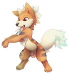 2015 alpha_channel b-ern balls canine chest_tuft collar feral fully_sheathed fur growlithe looking_away male mammal nintendo open_mouth plain_background pok&eacute;mon rearing red_eyes sheath smile solo tongue tongue_out transparent_background tuft video_games 