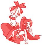  2girls asuna_(pokemon) crossover fanart gym_leader multiple_girls nintendo pokemon pokemon_oras shantae shantae_(character) wayforward 