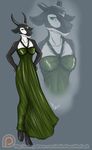  bovine cattle female green_dress green_eyes hooves keisha_makainn long_dress mammal margaret patreon summer_dress summer_gown sundress 