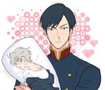  aldnoah.zero bad_id bad_pixiv_id black_hair blood blush dakimakura_(object) harklight kanapy male_focus military military_uniform nose_plug nosebleed parody pillow scar slaine_troyard solo uniform 