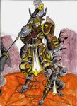  armored bovine hammer hero machine male mammal mecha mechanical nyghtmar3 polearm robot slam_horn technology tools warrior weapon 