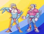  anthro areola avian balls barefoot beak biceps bird clothed clothing cum cum_string eagle feathers footwear gloves half-dressed headgear headphones looking_at_viewer male manly muscles nipples omegaro open_mouth orgasm pecs penis raised_arm shirt shoes smile soar_the_eagle solo sonic_boom standing stanidng teeth tongue uncut underwear undressing 