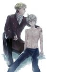  aldnoah.zero blonde_hair cruhteo injury junka-sakura multiple_boys scar silver_hair slaine_troyard 