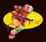  bad_id bad_pixiv_id cake candy cookie dated food food_themed_clothes green_eyes happy_birthday ice_cream icing jojo_no_kimyou_na_bouken jonathan_joestar lollipop male_focus mouth_hold phantom_blood pochino profile red_hair solo sweets 