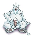  anthro areola balls barefoot bear beartic blush breath claws cum cum_on_balls cum_on_ground cum_on_penis erection fur icicle looking_down male mammal moobs navel nintendo nipples nude omegaro one_eye_closed open_mouth orgasm overweight pawpads paws penis pok&eacute;mon polar_bear sharp_claws sharp_teeth solo teeth toe_claws tongue tongue_out uncut video_games 