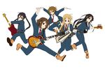  akiyama_mio black_eyes black_hair blonde_hair blue_eyes brown_eyes brown_hair drumsticks formal guitar hirasawa_yui instrument k-on! keytar komugiko kotobuki_tsumugi long_hair multiple_girls nakano_azusa short_hair suit tainaka_ritsu twintails 