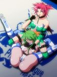  bare_shoulders blush boots breast_grab breasts choker cum detached_sleeves ejaculation female_ejaculation fingerless_gloves gloves grabbing green_hair hair_ribbon leotard licking multiple_girls noppo-san open_mouth pink_hair pussy_juice ribbon sakurai_chisato short_hair submission_hold succubus_manabe tears thighhighs tongue twintails very_long_hair wings wrestle_angels wrestle_angels_survivor wrestle_angels_survivor_2 wrestling wrestling_outfit yellow_eyes 