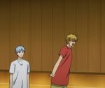  3boys animated animated_gif aomine_daiki blonde_hair blue_hair kise_ryouta kuroko_no_basuke kuroko_tetsuya multiple_boys violence 
