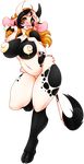  2015 absurd_res alpha_channel anthro big_breasts black_fur black_hair blonde_hair blush bovine breasts cattle cream female fur green_eyes hair hi_res hooves horn huge_breasts long_hair looking_at_viewer madamsquiggles mammal navel nude smile solo spots standing thick_thighs tongue tongue_out white_fur white_hair wide_hips 