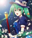  aqua_eyes aqua_hair bad_id bad_pixiv_id bow cropped_jacket gloves hair_ornament hat hatsune_miku long_hair looking_at_viewer minori_(faddy) puffy_short_sleeves puffy_sleeves short_sleeves smile solo star star_hair_ornament top_hat twintails very_long_hair vocaloid white_gloves 