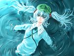  afloat bad_id bad_pixiv_id banned_artist blue_eyes blue_hair hair_bobbles hair_ornament hat kawashiro_nitori key paseri solo touhou twintails two_side_up water 