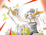  blonde_hair don't_say_&quot;lazy&quot; drum instrument k-on! short_hair solo supon tainaka_ritsu yellow_eyes 