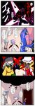  4koma bad_id bad_pixiv_id bathrobe blood bloomers camisole captain_freedom comic cravat falling flandre_scarlet grey_panties highres hinanawi_tenshi imagining izayoi_sakuya komeiji_koishi multiple_girls nosebleed o_o panties remilia_scarlet shaded_face topless touhou translated underwear 