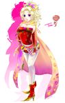  bad_id bad_pixiv_id blonde_hair blue_eyes bow cape detached_sleeves dissidia_final_fantasy dress earrings final_fantasy final_fantasy_vi highres jewelry moogle nez-doll pantyhose pink_bow ponytail ribbon solo tina_branford translated 